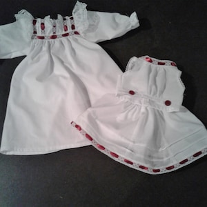 Samantha AG Nightgown, Chemise and Under Skirt, trimmed with lace and ribbon, fits AG and 18 inch dolls, Nutcracker Nightgown, American Girl