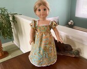 Victorian, Historic, Vintage Print Lace trimmed Doll Dress, fits American Girl and other 18 inch dolls, Doll Wardrobe, Doll Dresses