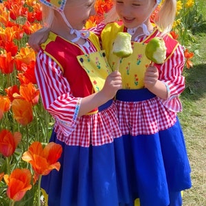 Isle of Marken Children's Dutch Costume, Holland Tulip Time Festival Girl Dutch Costume, 8 piece costume, Historic Costume, Festival Costume image 10