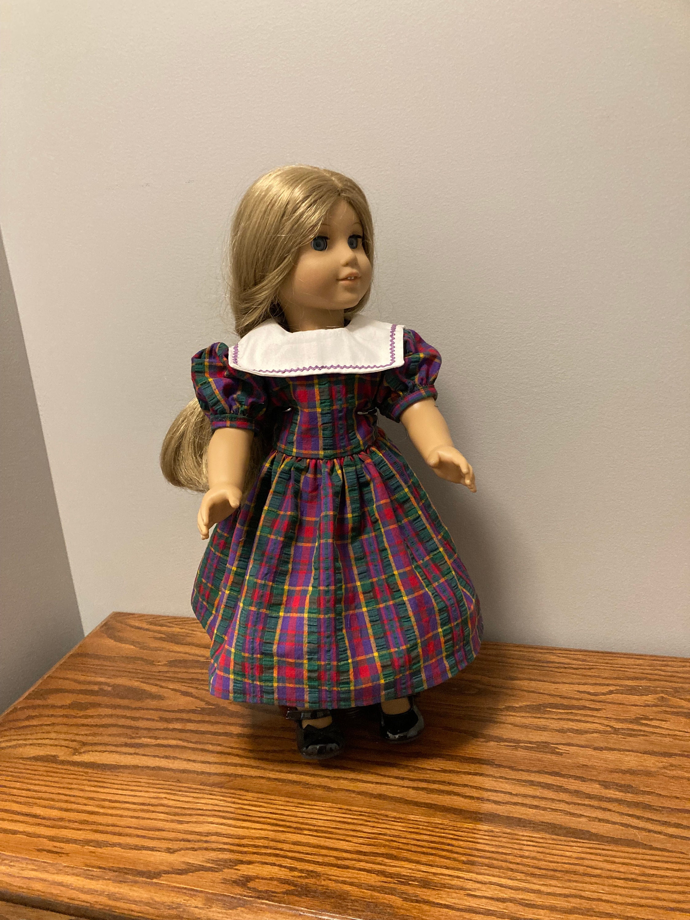 American girl hotsell purple plaid dress