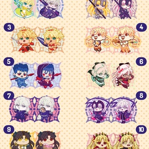 CLEARANCE-- Fate/ Grand Order Acrylic Charms