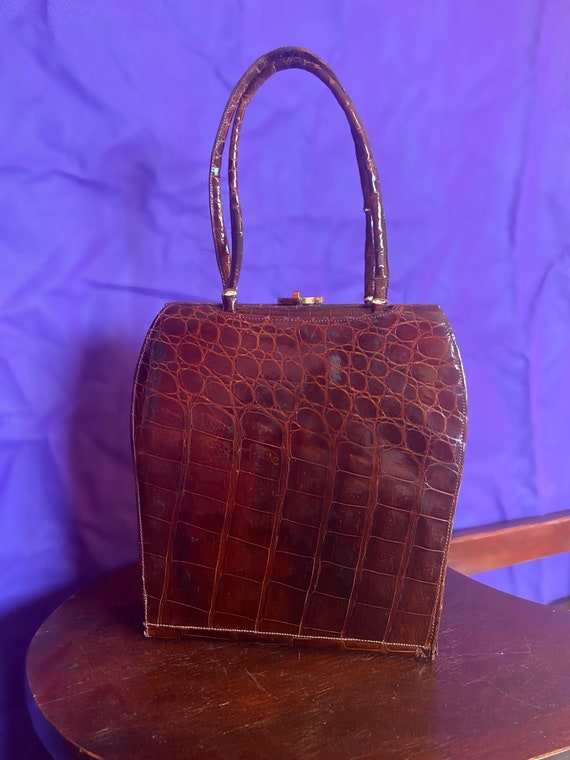 Vintage Unique 40s/50s Real Crocodile & Leather Mi
