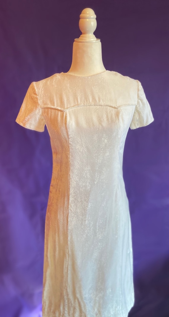 Vintage 60s Mod Velvet Wedding Dress - image 1