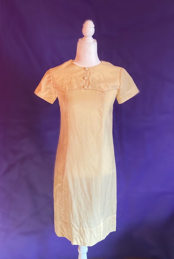 Vintage 60s Mod Light Yellow Dress