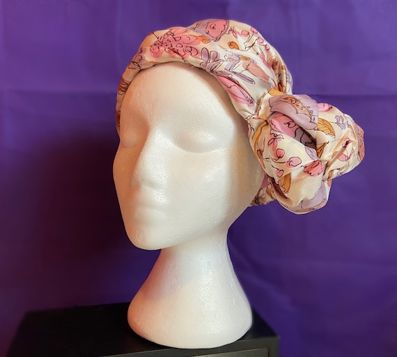 Vintage 80's Does 20's Floral Hat with Bow - image 1