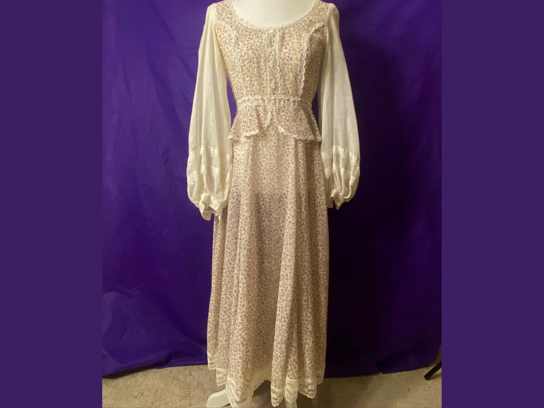 Vintage 1970s Gunne Sax Floral Prairie Maxi Dress: Lace Wedding Gown - Etsy