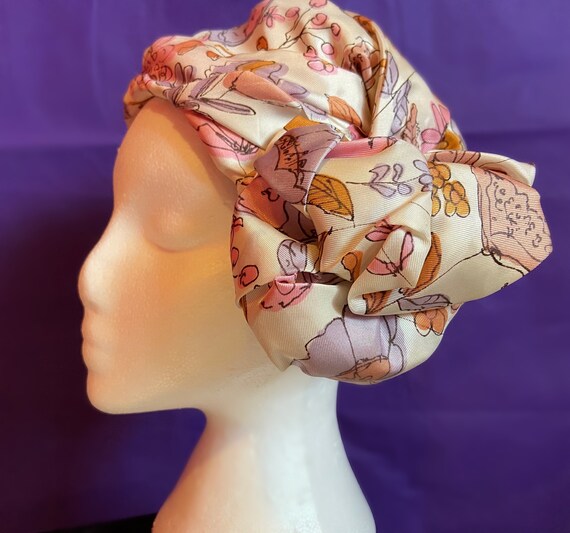 Vintage 80's Does 20's Floral Hat with Bow - image 2