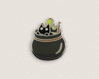 Black Cat Potion Cat Pin