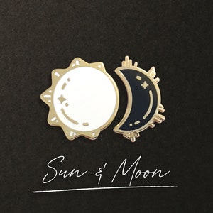 Sun and Moon Enamel Pin Set