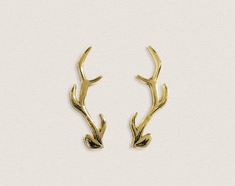 Reindeer Antlers - Deer Antlers - Christmas Antlers - Gold Antlers - Collar Pins