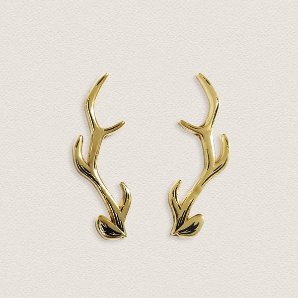 Reindeer Antlers - Deer Antlers - Christmas Antlers - Gold Antlers - Collar Pins