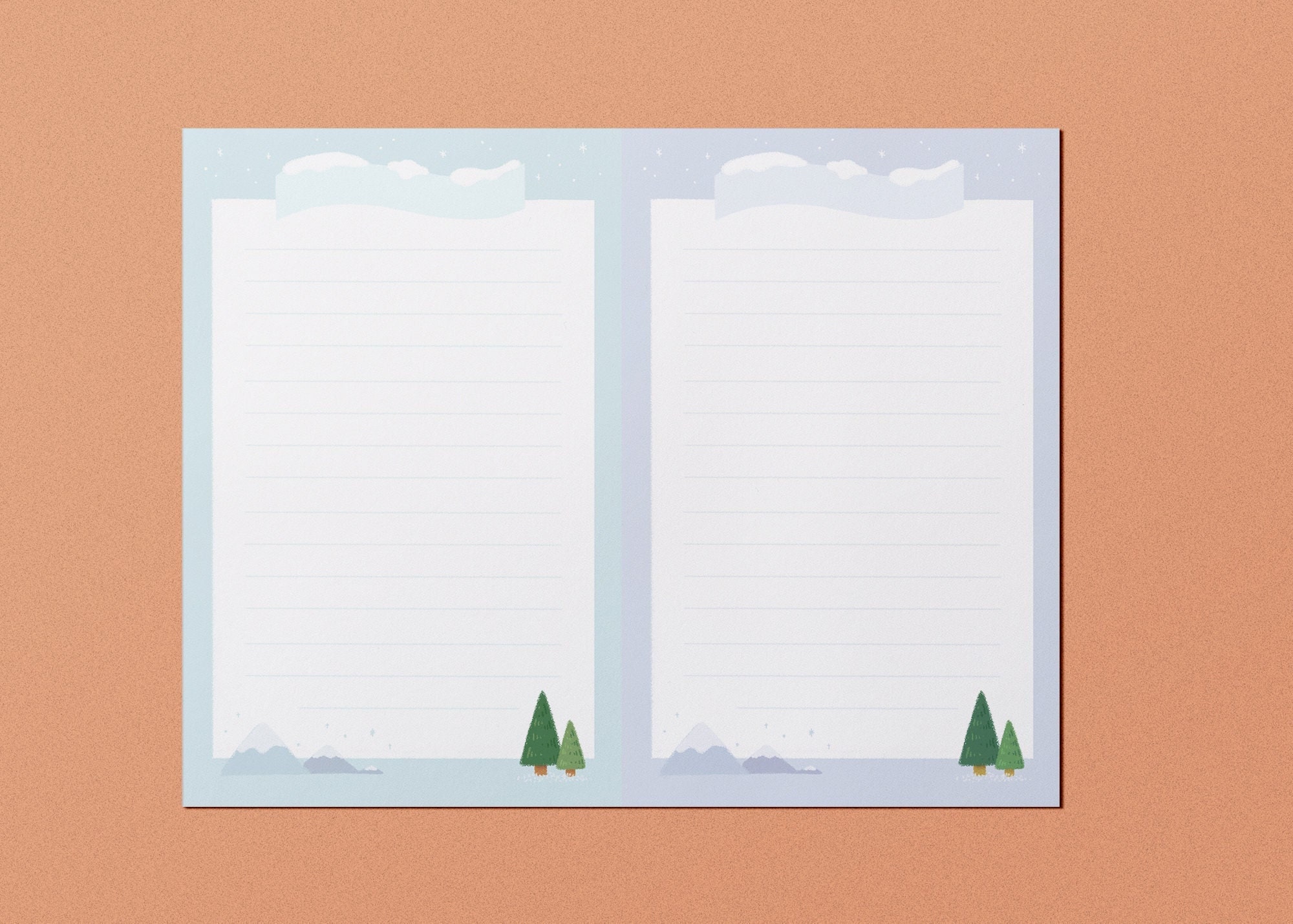 Winter Notes Pages Printable Winter Note Paper | Instant Download - Etsy