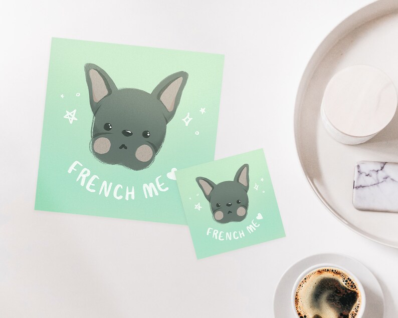 French Bulldog Art Print Cute Digital Illustration image 3