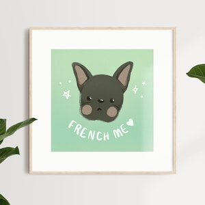 French Bulldog Art Print Cute Digital Illustration image 1