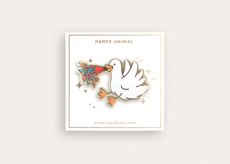 Duck Pin Party Animal Pin Confetti Quack the Celebration Duck image 2