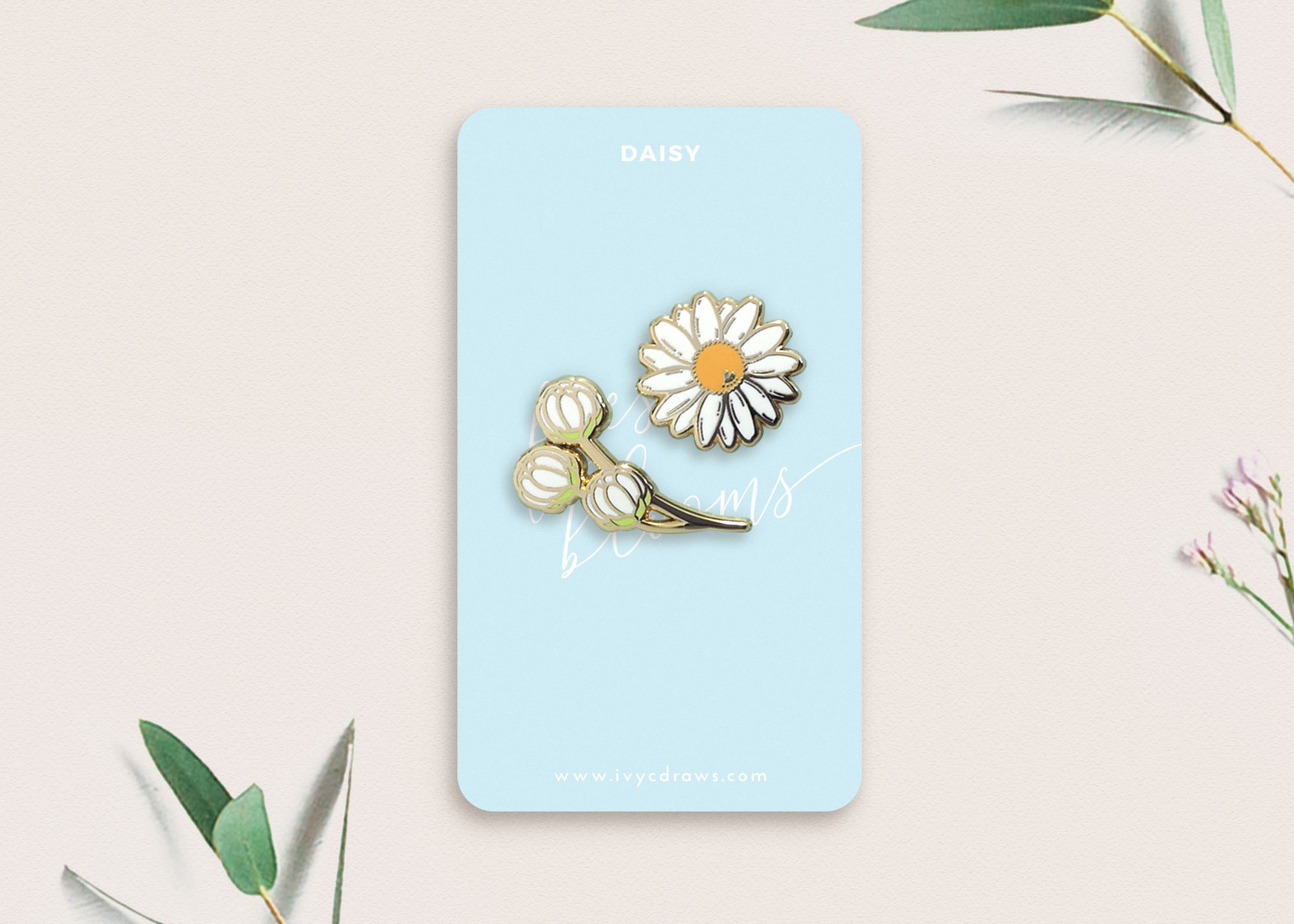 ★daisy★♡14kgf Daisy Flower Pin Set - 14K Gold Plating - Etsy
