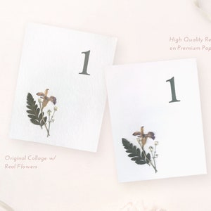 Floral Wedding Table Numbers, Custom Color ADD ON ITEM image 2