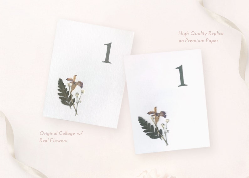 Floral Wedding Table Numbers, Custom Color ADD ON ITEM image 2