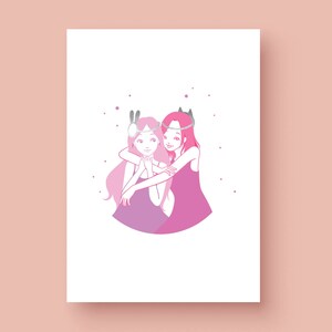 Besties Silver Foil Art Print