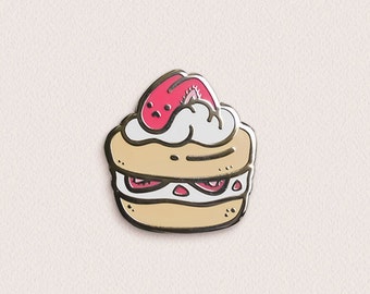 Strawberry Shortcake Bunny Pin - Rabbit Pin - Bun Bun Bakery - Cake Pin - Desserts Pin