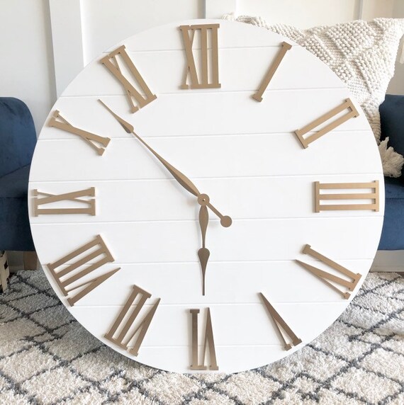 Gold White Large Oversized Wall Clock 24 30 36 Inch Gold White Large Oversized Wall Clock