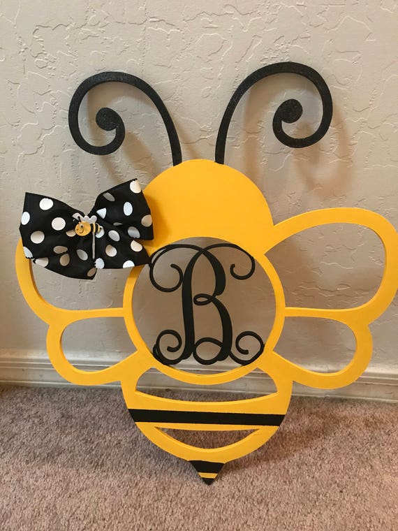 Download Monogrammed Honey Bee Door Hanger Etsy