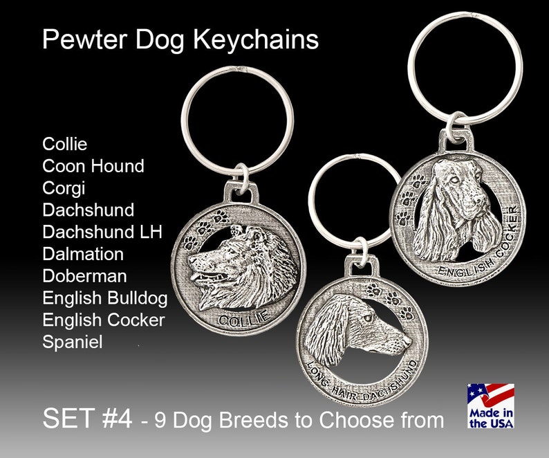 ENGLISH POINTER Dog Fine Pewter Keychain Key Chain Ring