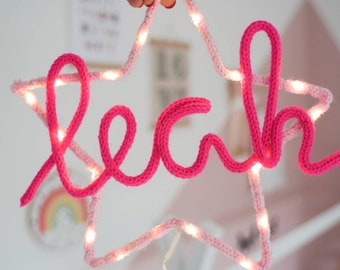 Knitted star name light