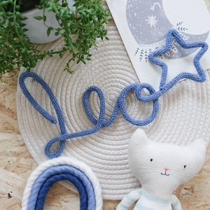 Knitted name with star