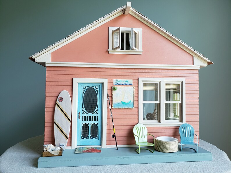Miniature beach house Collectible dollhouse Miniature Etsy
