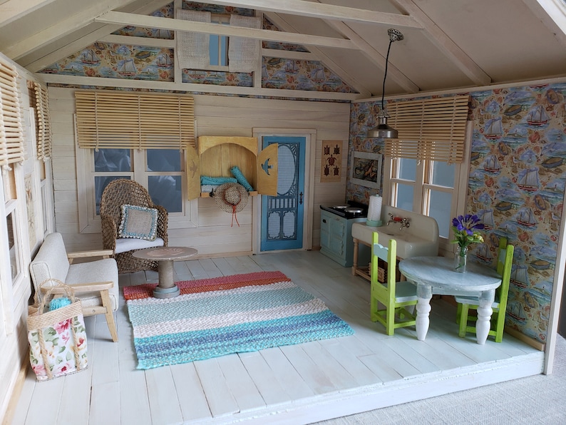 Miniature beach house Collectible dollhouse Miniature Etsy