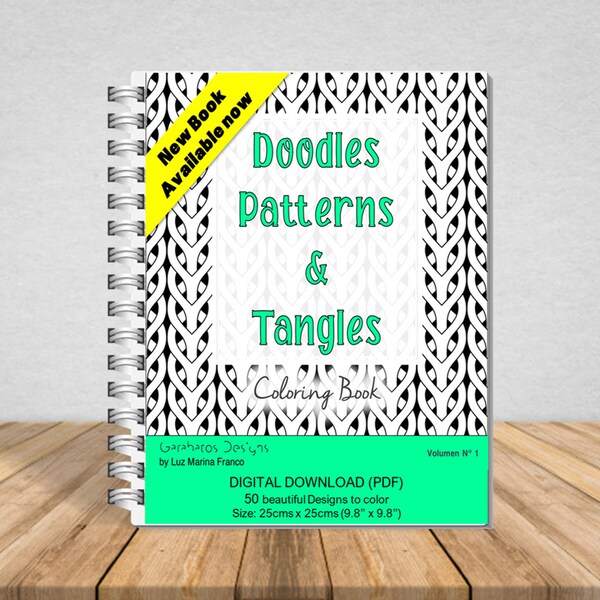 COLORING BOOK| Intricate Doodles Patterns & Tangles to color| Zentangle Inspired| Instant Download| 50 Printable Designs PDF.