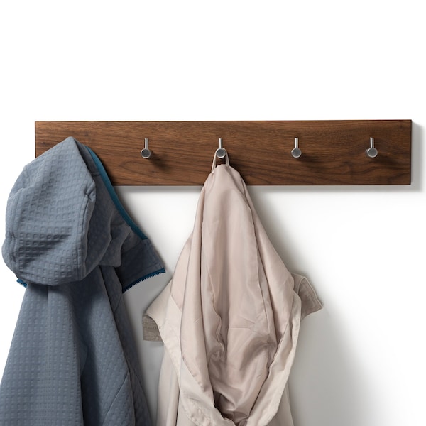 Garderobe aus Massivholz | Hakenleiste Garderobenleiste Garderobenpaneel I für Flur Bad & Büro
