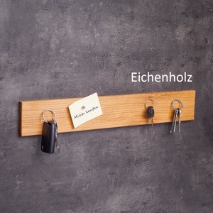 Toetsenbord hout magnetisch 45 cm messenstrip I sleutelbakje eiken I sleutelhanger I sleutelhangermagneet Eiche