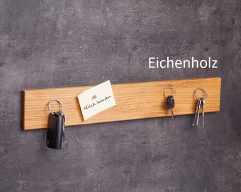 Schlüsselbrett Holz magnetisch 45cm Messerleiste I Schlüsselablage Eiche I Schlüssel Aufhänger I Schlüsselhalter Magnet