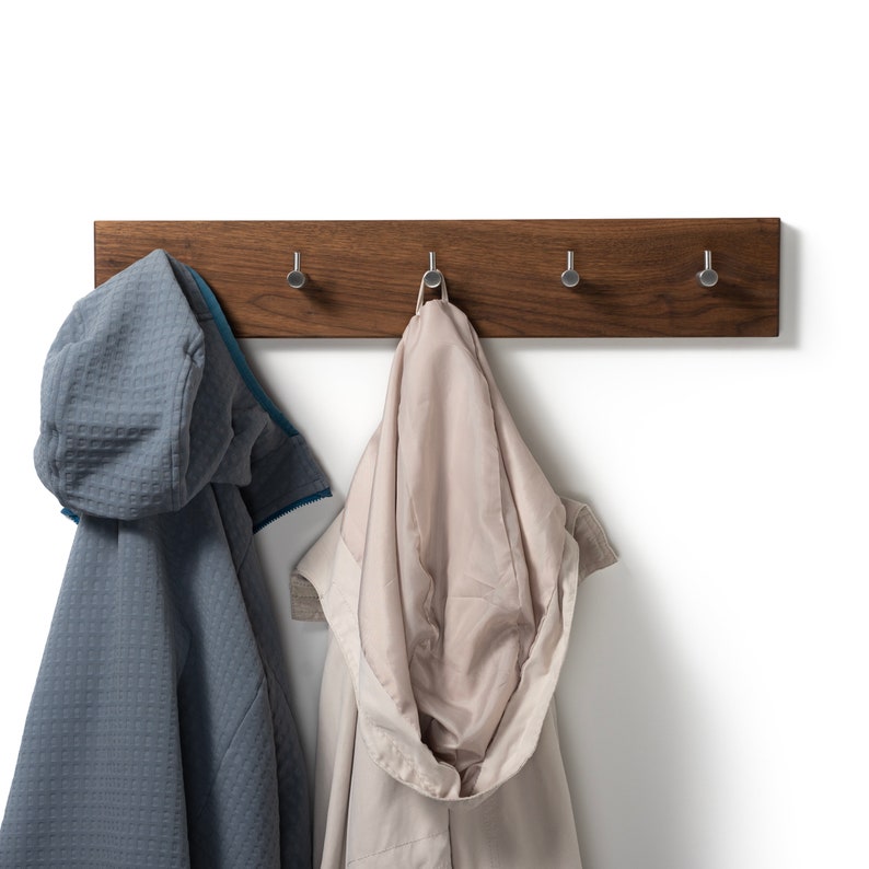 Coat Rack walnut wood Coat Hooks Coat Stand Wall Hooks Wardrobe image 5