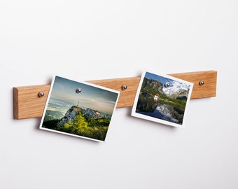Fotoleiste aus Holz mit Magneten | Bilderleiste Wanddeko Bilderrahmen Fotocollage Foto Ständer Kartenhalter