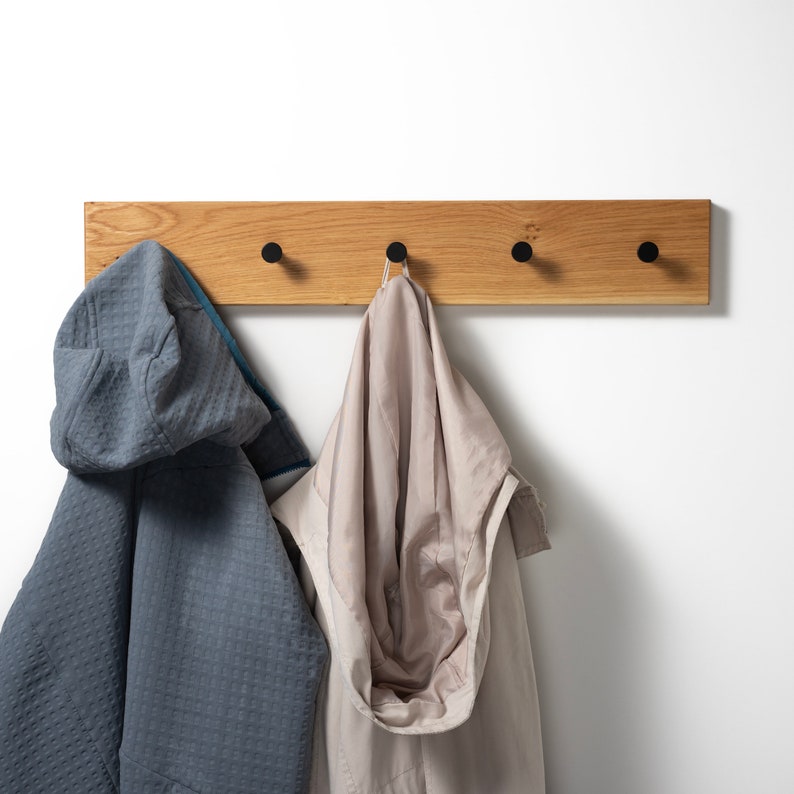 Garderobe aus Holz Hakenleiste Garderobenleiste Wandgarderobe Wandhaken Garderobenhaken Handtuchhalter Bild 2