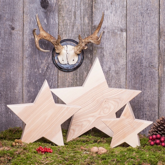 50 Stelle In Legno Decorazioni Natalizie Glitterate | 4 Misure (1,2,3,4 Cm), Spessore 2 Mm, Per Albero, Regali, Matrimoni, Fai Da Te
