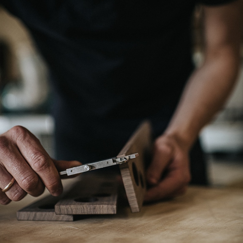 Toetsenbord hout magnetisch 45 cm messenstrip I sleutelbakje eiken I sleutelhanger I sleutelhangermagneet afbeelding 7