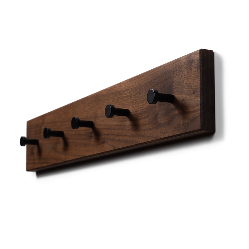 Coat Rack walnut wood Coat Hooks Coat Stand Wall Hooks Wardrobe image 2