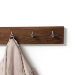 Coat Rack walnut wood Coat Hooks Coat Stand Wall Hooks Wardrobe Edelstahl Haken