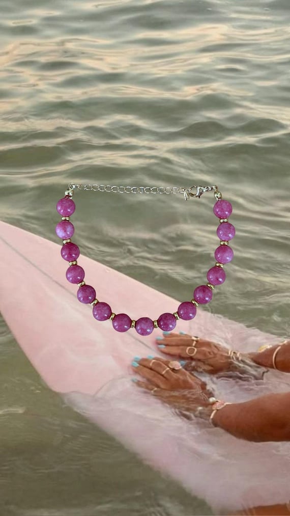 Pink & Gold Beaded Bracelet | Handmade Coastal Jewelry | PINK CABANA
