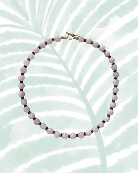 Rose Quartz Beaded Necklace | Handmade Coastal Jewelry