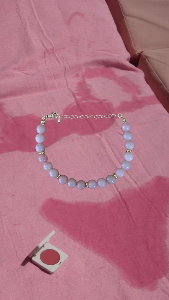 Pink & Gold Beaded Bracelet | Handmade Coastal Jewelry | PINK CABANA