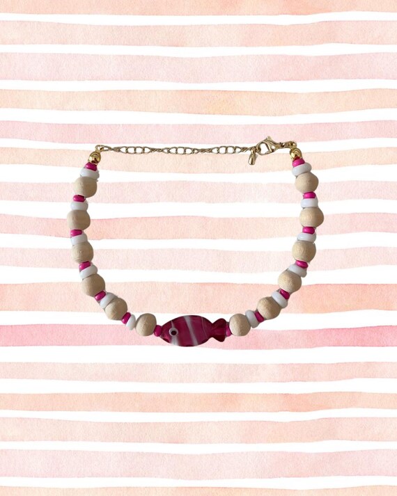 Pink Fish Bracelet | Handmade Coastal Jewelry