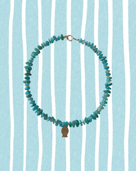 Gold Plated Fish Pendant Necklace | Handmade Coastal Jewelry