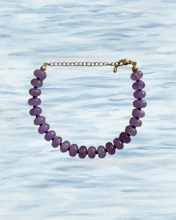 Cobalt Blue & Purple Beaded Bracelet | Handmade Coastal Jewelry
