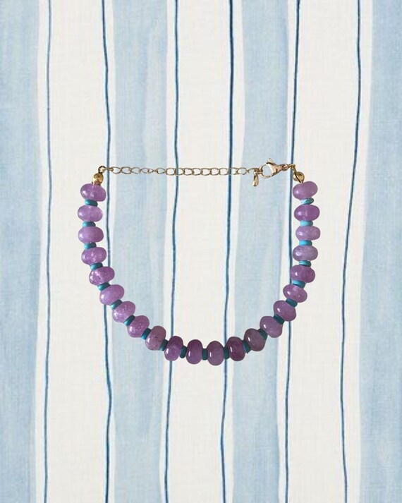 Blue & Purple Beaded Bracelet | Handmade Coastal Jewelry