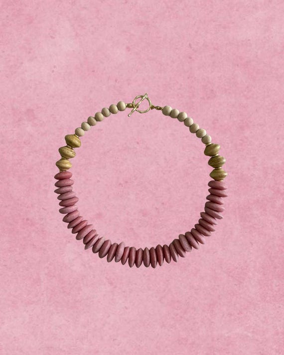 Coral Coast – Classic Strand | The Coastal Heirloom Edit | Pink African Fair Trade Glass Bead Necklace